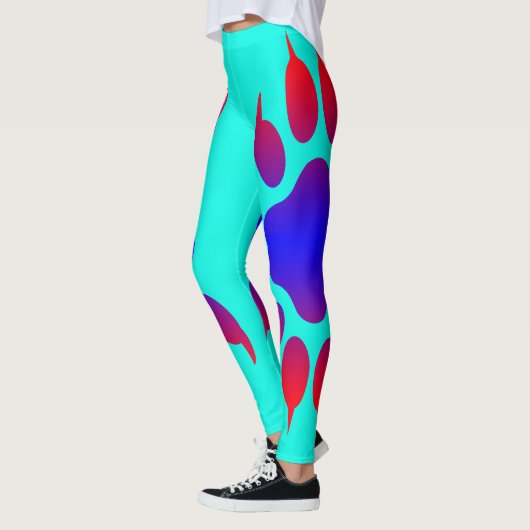 Tiger Foot Print Türkis Leggings (Links)