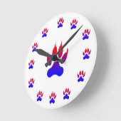 Tiger Foot Print Wall Clock Runde Wanduhr (Winkel)