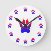Tiger Foot Print Wall Clock Runde Wanduhr (Vorderseite)