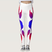 Tiger Foot Print White Leggings (Vorderseite)