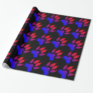 Tiger Foot Print Wrapping Paper Geschenkpapier