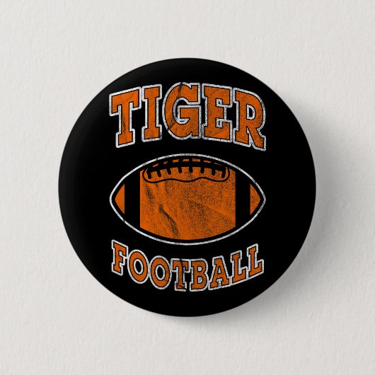 Tiger Football Vintage Distressed  Button (Vorderseite)