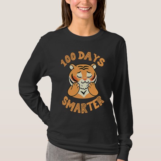 tiger for 100th day of school 100 days smarter T-Shirt (Vorderseite)