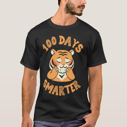 tiger for 100th day of school 100 days smarter T-Shirt (Vorderseite)
