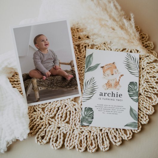 Tiger Foto Einladung zum Geburtstag