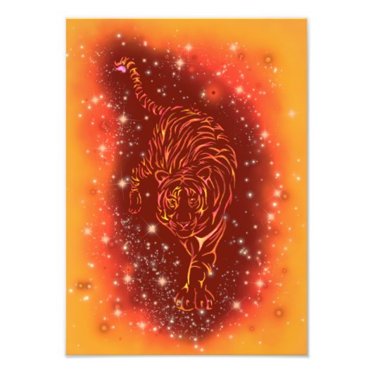 Tiger Foto Print in Galaxy Starry Night (Vorne)