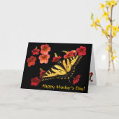 Tiger-Frack am roten Blumen-Mutter-Tag Karte (Gelbe Blume)