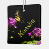 Tiger-Frack auf Phlox Keramikornament (Links)
