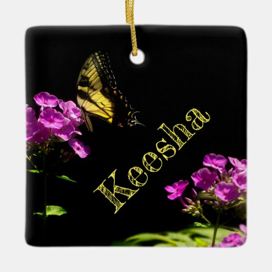 Tiger-Frack auf Phlox Keramikornament (Vorderseite)