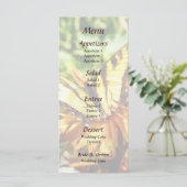 Tiger Frack auf Wildblume-Hochzeitmenü Menükarte (Stehend Vorderseite)