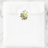 Tiger Frack Butterflies Quadratischer Aufkleber (Tasche)