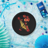 Tiger Frack Butterfly auf Blume Papier Teller (Party)