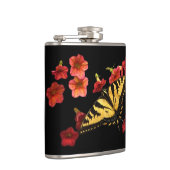 Tiger Frack Butterfly auf Roten Blume Flachmann (Rechts)