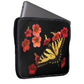 Tiger Frack Butterfly auf Roten Blume Laptopschutzhülle (Vorne Rechts)