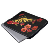 Tiger Frack Butterfly auf Roten Blume Laptopschutzhülle (Vorne Knopf)