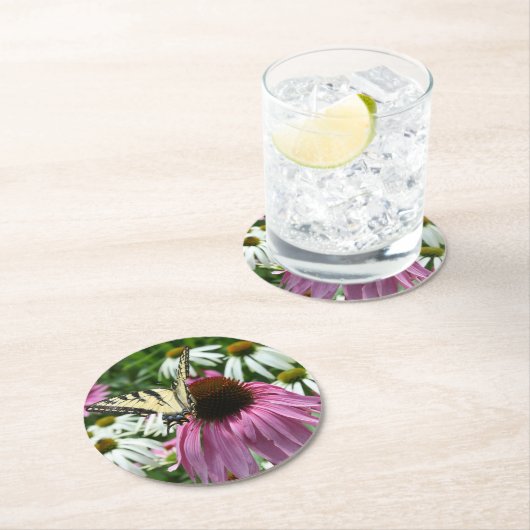 Tiger Frack Butterfly Blume Paper Untersetzer (Vor Ort)