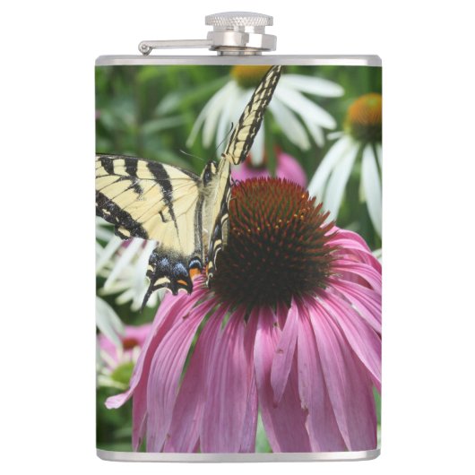 Tiger Frack Butterfly Coneflower Drink Flasche Flachmann (Vorderseite)