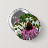 Tiger Frack Butterfly Conflower Button Button (Vorne & Hinten)