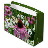 Tiger Frack Butterfly Conflower Geschenktasche Große Geschenktüte (Rückseite Schrägansicht)