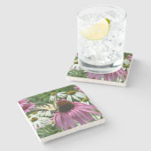 Tiger Frack Butterfly Fower Stone Untersetzer (Seitenansicht)