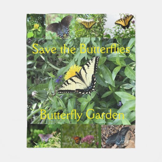 Tiger Frack Butterfly Garden Blanket Fleecedecke (Vorderseite)