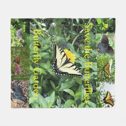 Tiger Frack Butterfly Garden Blanket Fleecedecke (Vorderseite (Horizontal))