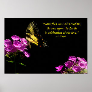 Tiger Frack Butterfly und Wild Phlox Poster