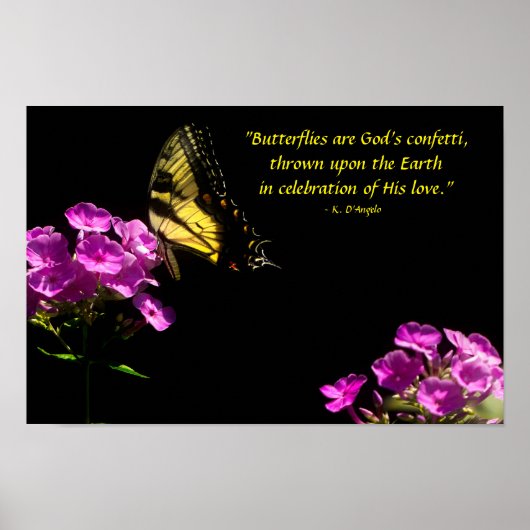 Tiger Frack Butterfly und Wild Phlox Poster (Vorne)