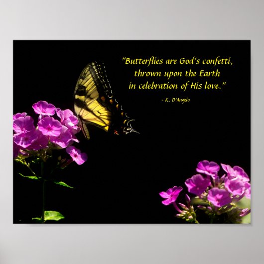 Tiger Frack Butterfly und Wild Phlox Poster (Vorne)