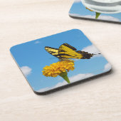 Tiger-Frack-Schmetterling auf einer Blume Untersetzer (Linke Seite)