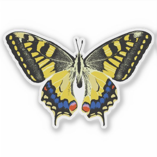 Tiger-Frack-Schmetterling Aufkleber (Vorderseite)