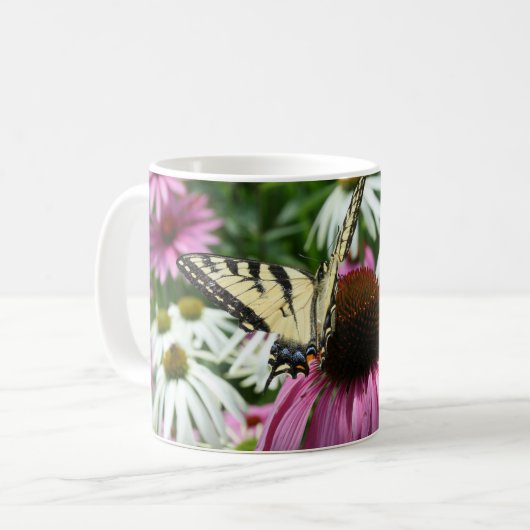 Tiger Frack Schmetterling Kaffeemaschine Tasse (Vorderseite Links)