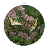 Tiger-Frack-Schmetterlinge auf Joe Pye Weed Dartscheibe (vorne)