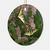 Tiger-Frack-Schmetterlinge auf Joe Pye Weed Keramik Ornament (Links)