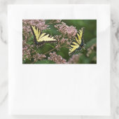 Tiger-Frack-Schmetterlinge auf Joe Pye Weed Rechteckiger Aufkleber (Tasche)