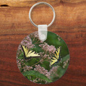 Tiger-Frack-Schmetterlinge auf Joe Pye Weed Schlüsselanhänger (Vorderseite)