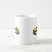 Tiger-Frack über Zinnia Kaffeetasse (Mittel)
