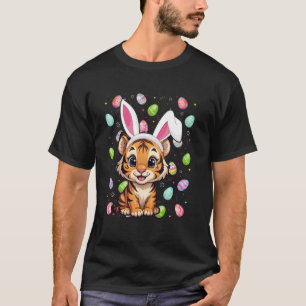 Tiger Frohe Ostern Eierjagd Hase Ohr Tiger Ostern T-Shirt