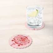 Tiger Fu Fortune Lantern Shape Papercutting Untersetzer (Vor Ort)