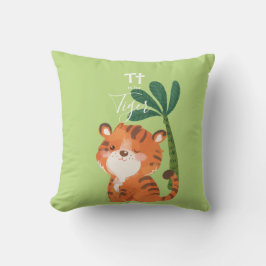 Tiger ・ Fügen Sie Ihren Namen Niedlich Alphabet Mo Kissen