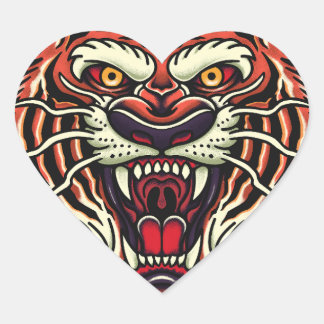 Tiger Full Face Oldschool Tattoo Sticker