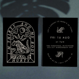 Tiger Funny Body Hurty 30. Geburtstag Einladung