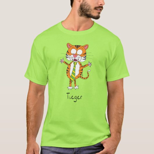Tiger Funny Kids Cartoon T-Shirt (Vorderseite)