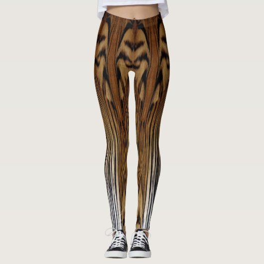 Tiger Fur Abstract Design Leggings (Vorderseite)