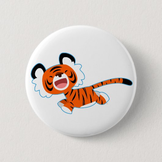 Tiger für den niedlichen Cartoon im Run Button-Abz Button (Vorderseite)