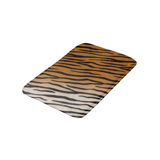Tiger Fur Exotic Animal Print Badematte (Schrägansicht)