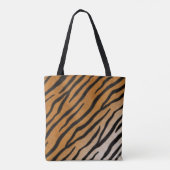 Tiger Fur Orange & Black Realistic Animal Print Tasche (Rückseite)