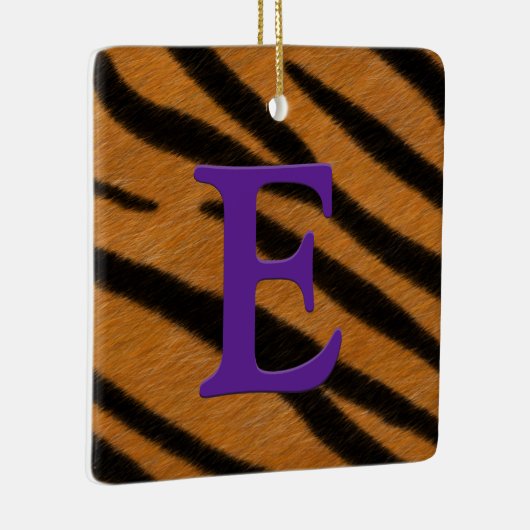 Tiger Fur Personalisierte Monogramm und Meldung Li Keramikornament (Rechts)