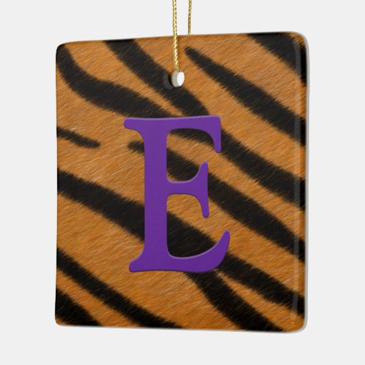 Tiger Fur Personalisierte Monogramm und Meldung Li Keramikornament (Links)