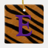 Tiger Fur Personalisierte Monogramm und Meldung Li Keramikornament (Vorderseite)